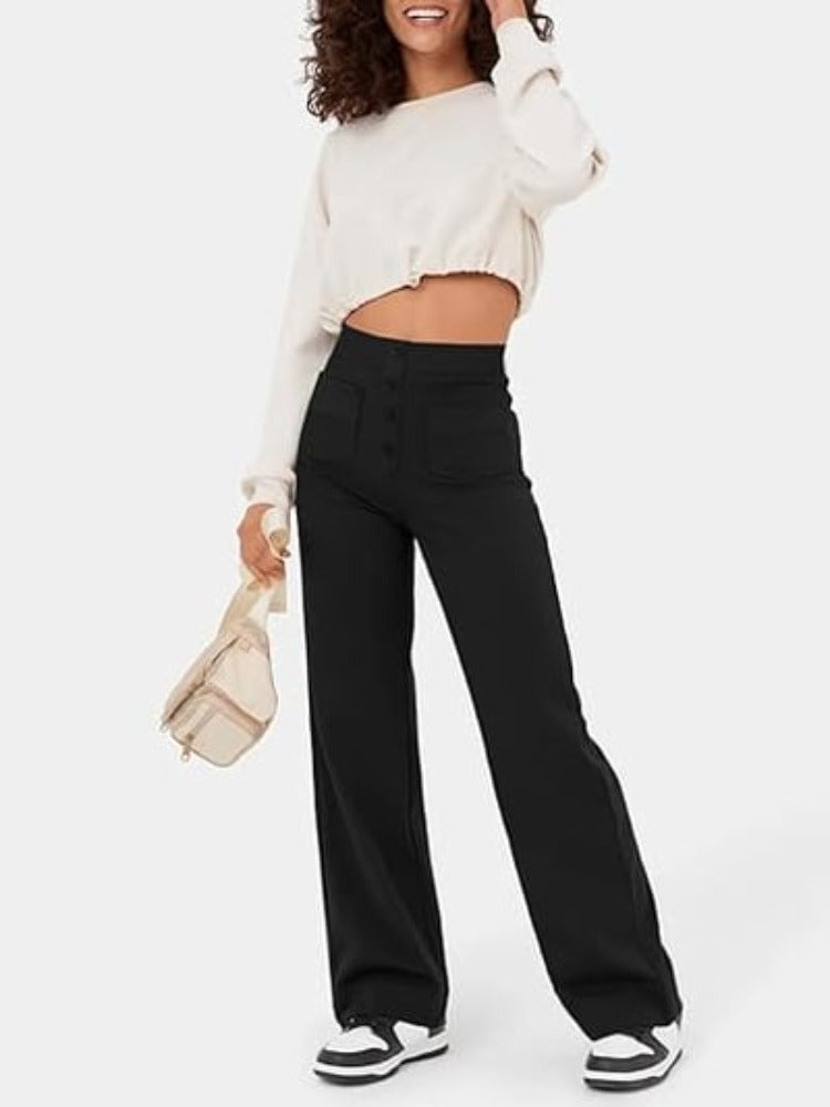 Nara - High Elasticity - High Waist Straight Leg Casual Pants
