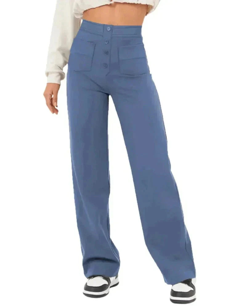 Nara - High Elasticity - High Waist Straight Leg Casual Pants