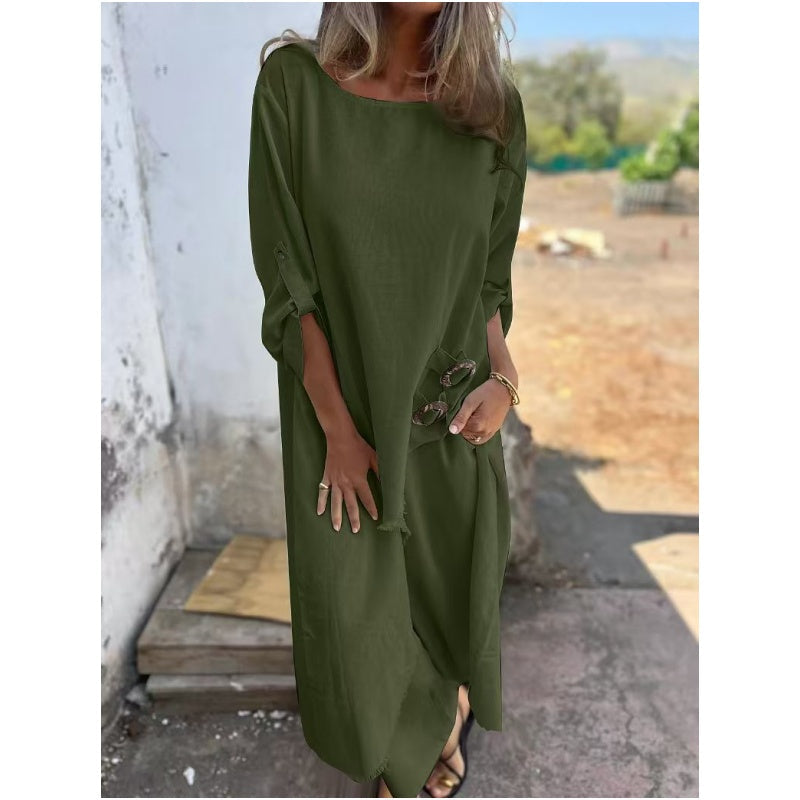 Vela - Elegant cotton and linen suit for women