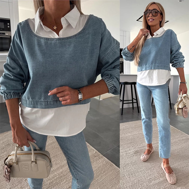 Jaselle - Women's Modern Denim Set