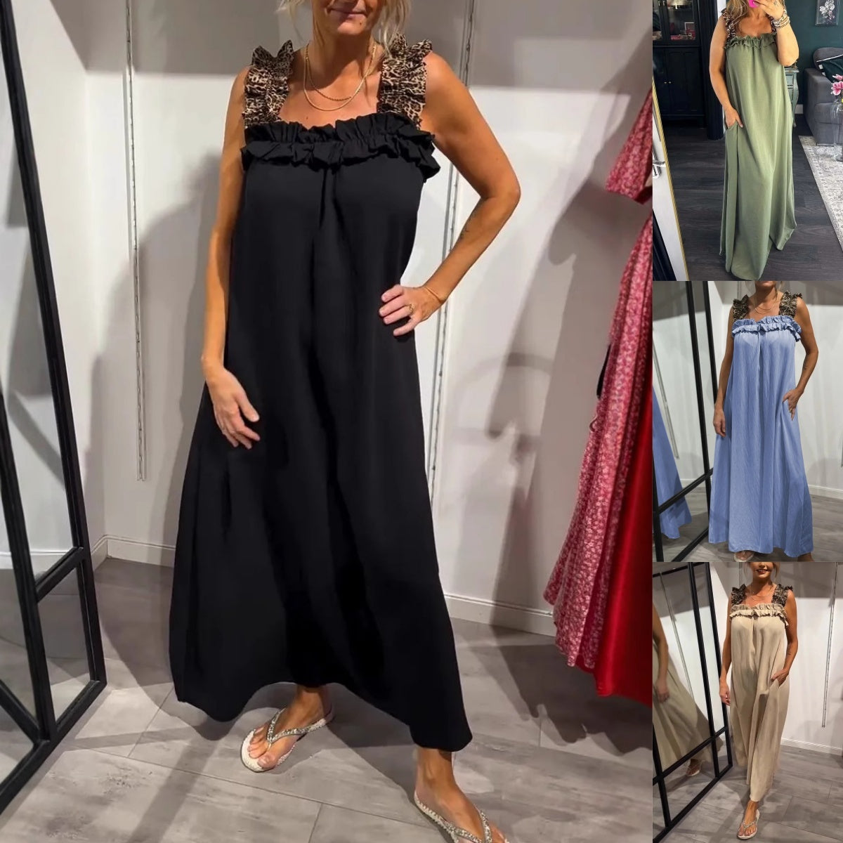 Pascaline - Sleeveless Casual Dress with Pockets
