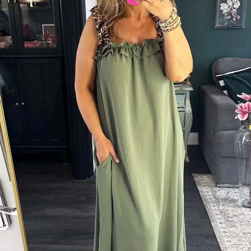 Pascaline - Sleeveless Casual Dress with Pockets