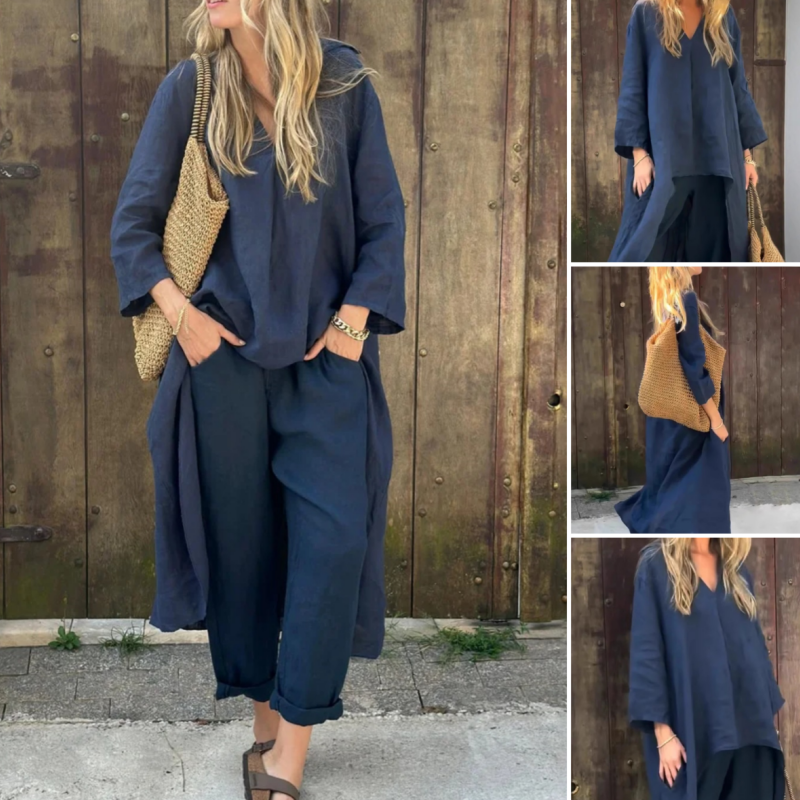 Perrine - 2-Piece Set with Pockets and V-Neck