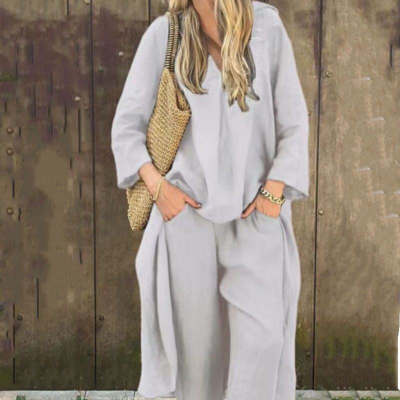 Perrine - 2-Piece Set with Pockets and V-Neck