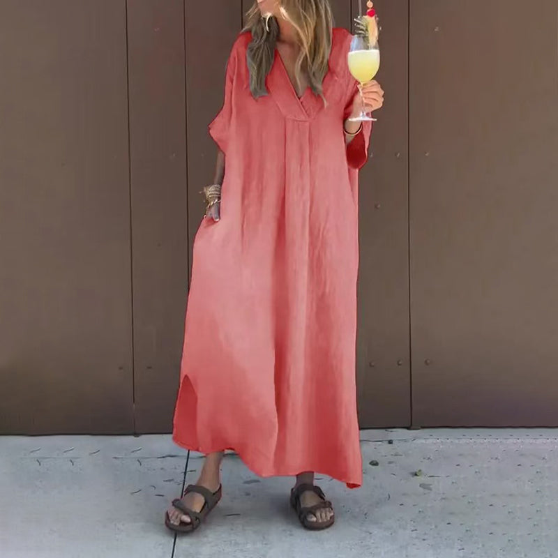 Alessia - Women's Casual Flowy V-Neck Dress