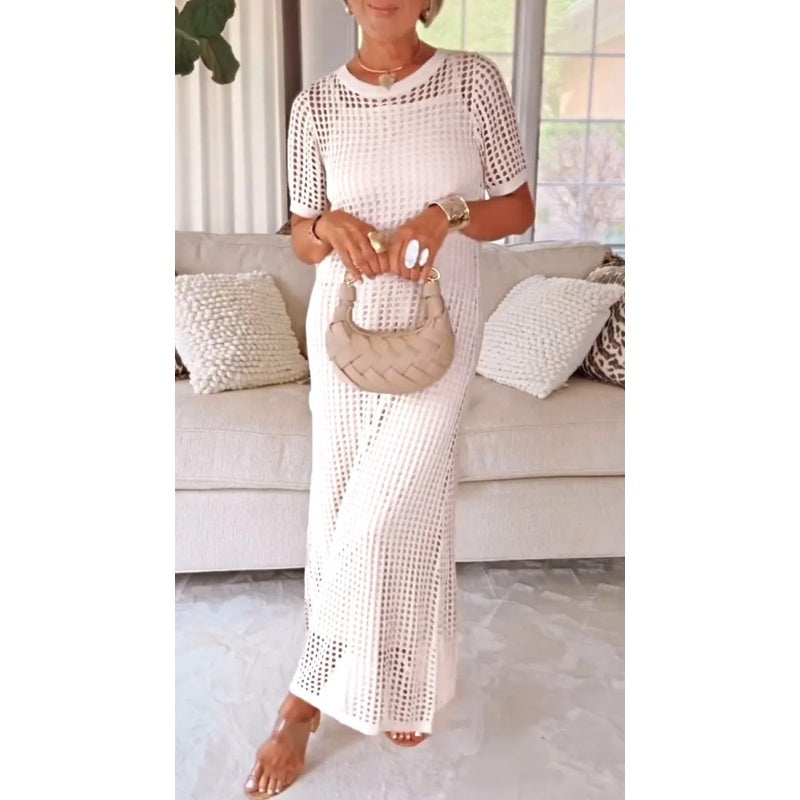 Lysette - Women's Casual Hollow Out Maxi Dress Two Piece Set