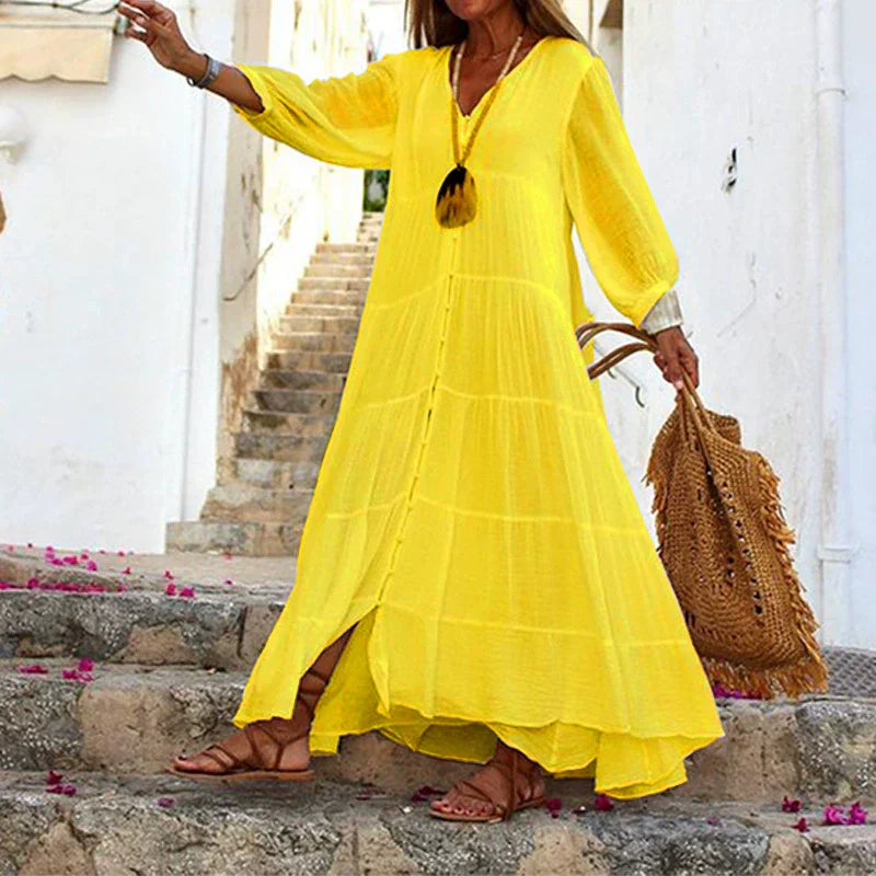 Lunariah - Women's V-Neck Maxi Dress