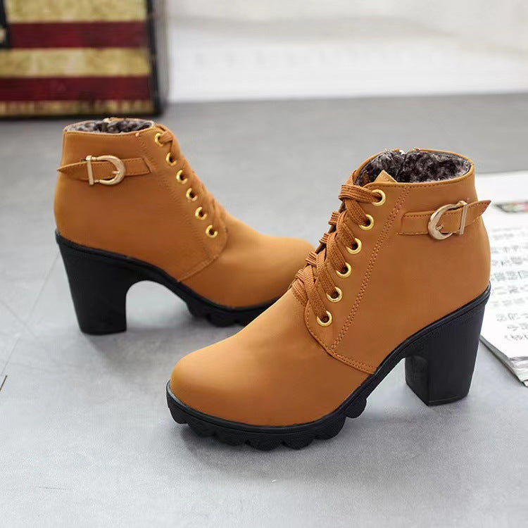 Noralyn - Women's chunky heel boots with non-slip sole 