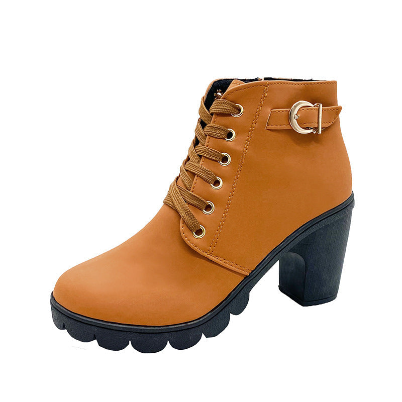 Noralyn - Women's chunky heel boots with non-slip sole 