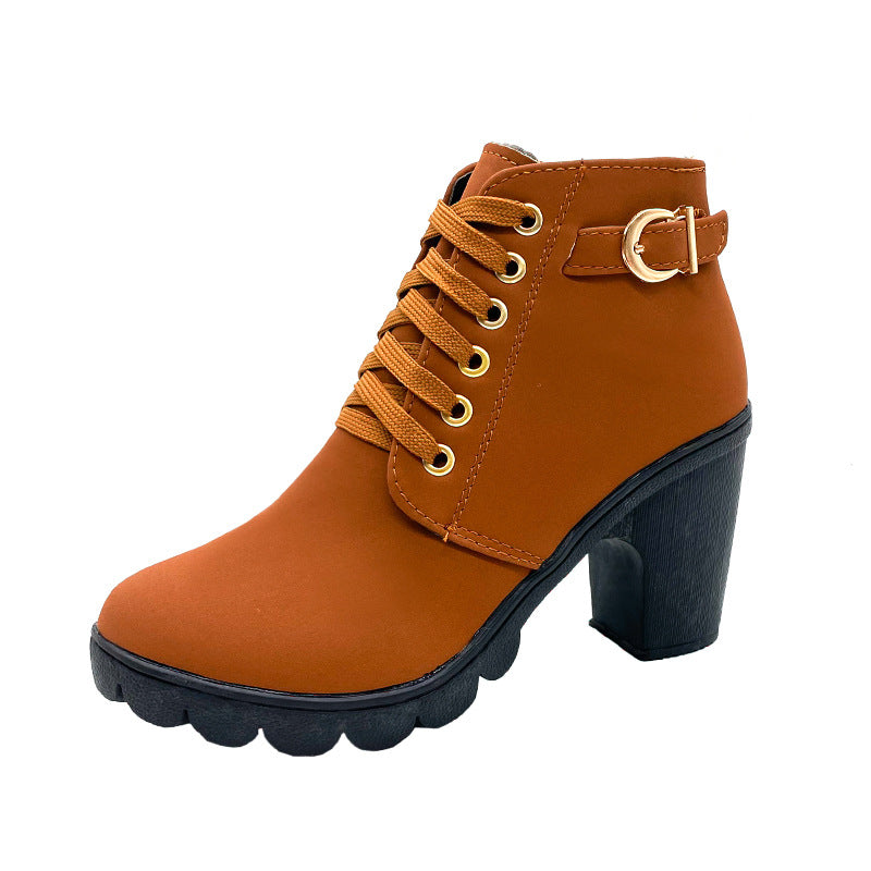 Noralyn - Women's chunky heel boots with non-slip sole 