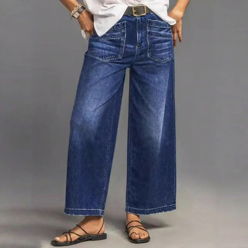Rexelle - Women's High Waisted Wide Leg Jeans Comfortable Denim & Modern Style
