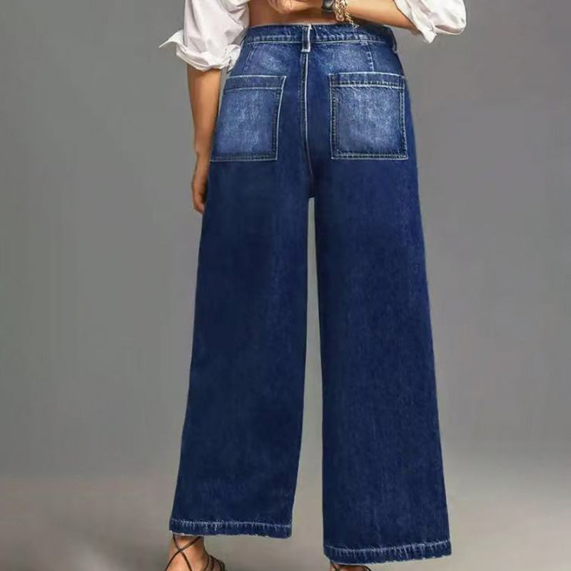 Rexelle - Women's High Waisted Wide Leg Jeans Comfortable Denim & Modern Style