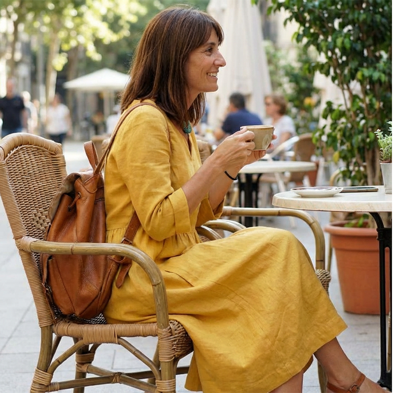 Sylvara - Women's Flowy V-Neck Midi Dress