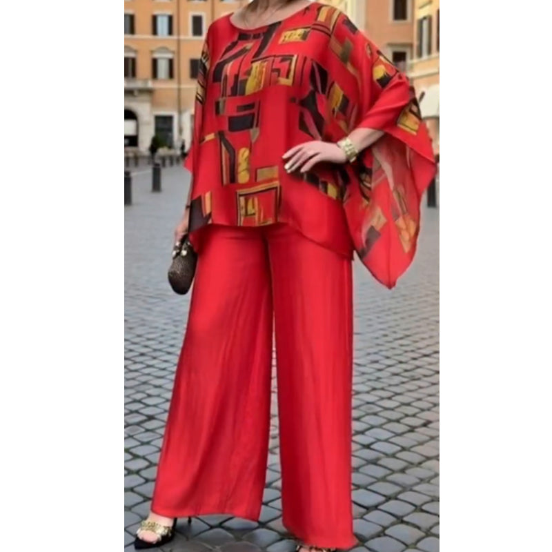 Florika - Elegant Two-Piece Printed Set for Women 
