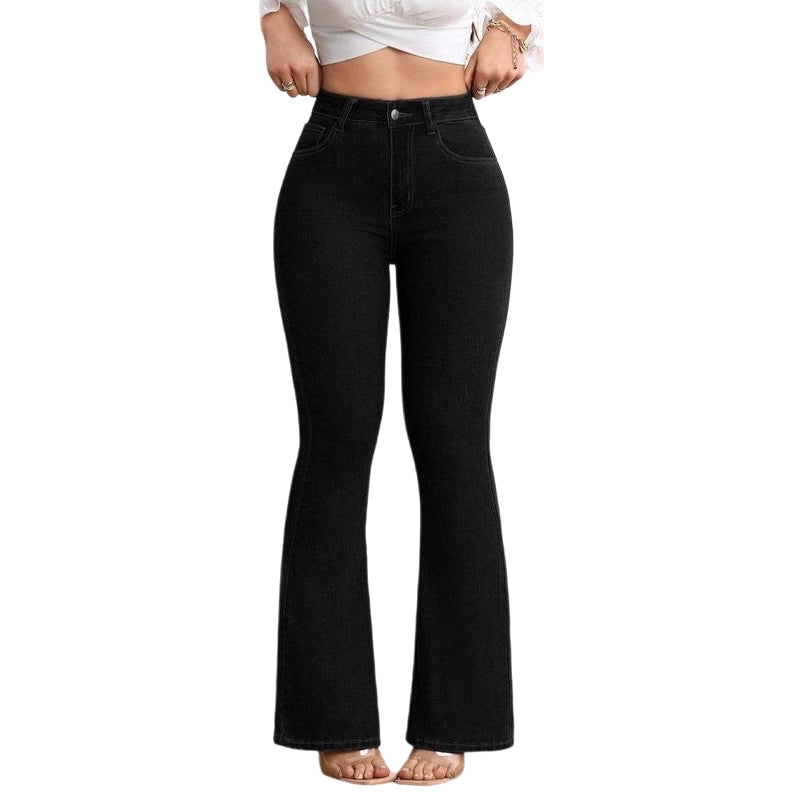 Evarixa - Women's High Waisted Flared Jeans Flattering Cut Elongated Silhouette