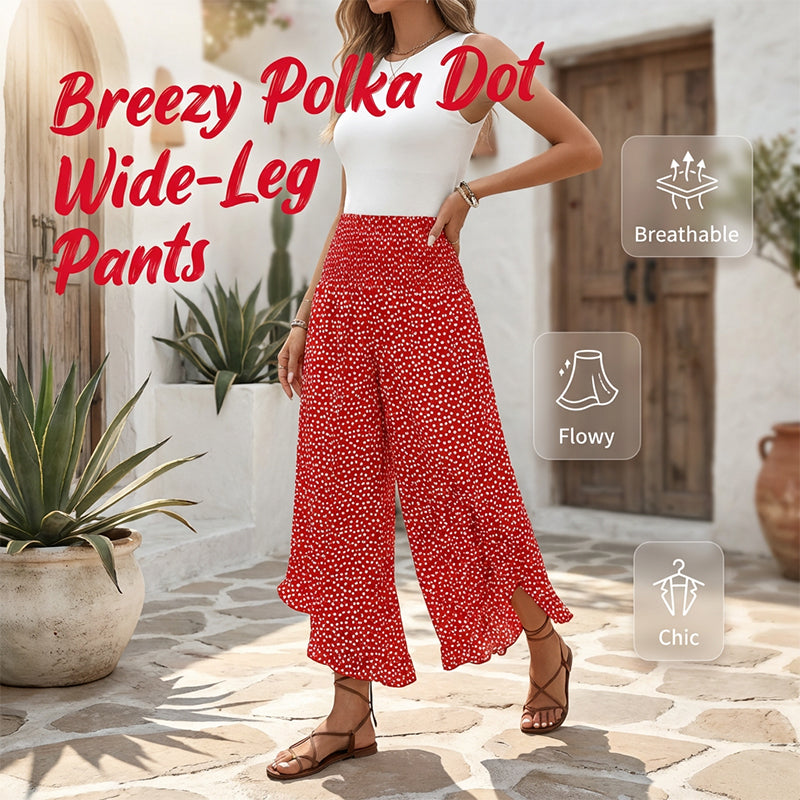 Ravixa - Women's Flowy High-Waisted Wide-Leg Pants for Summer