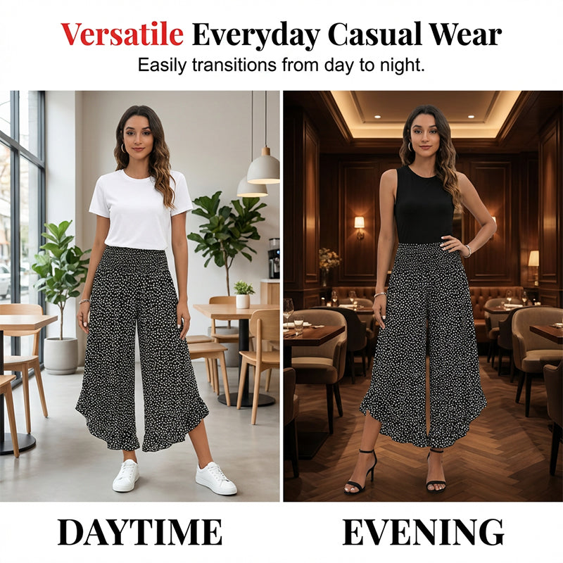 Ravixa - Women's Flowy High-Waisted Wide-Leg Pants for Summer