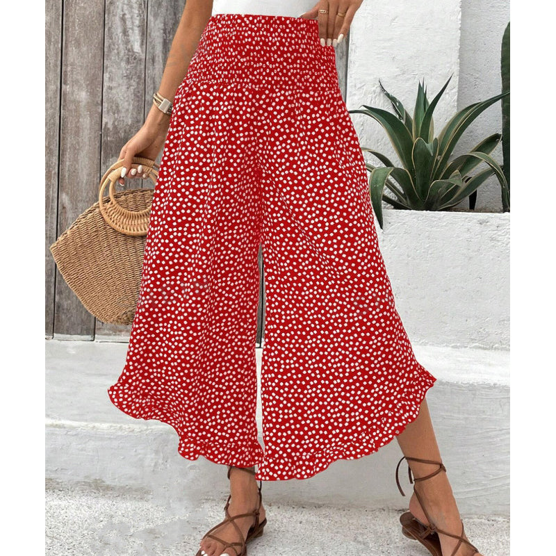 Ravixa - Women's Flowy High-Waisted Wide-Leg Pants for Summer