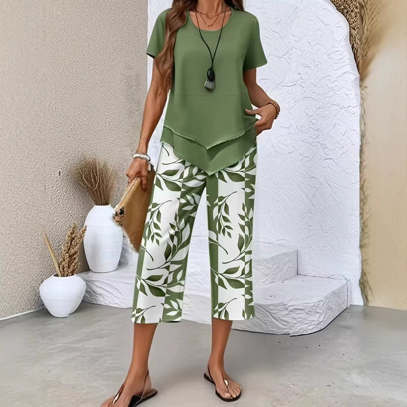 Myrizae - Women's Two-Piece Set Comfortable Lightweight Casual Summer Style