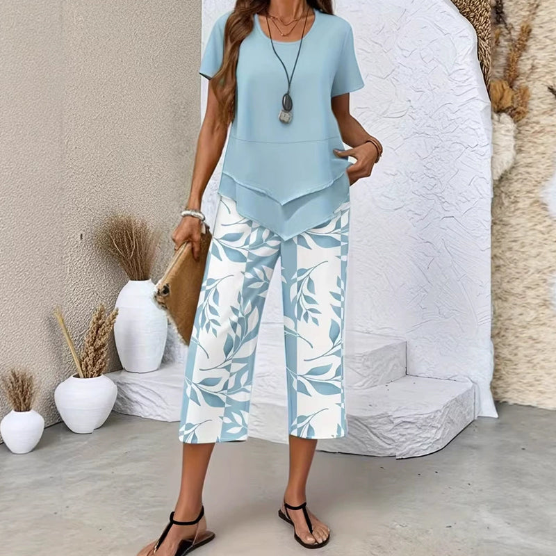 Myrizae - Women's Two-Piece Set Comfortable Lightweight Casual Summer Style