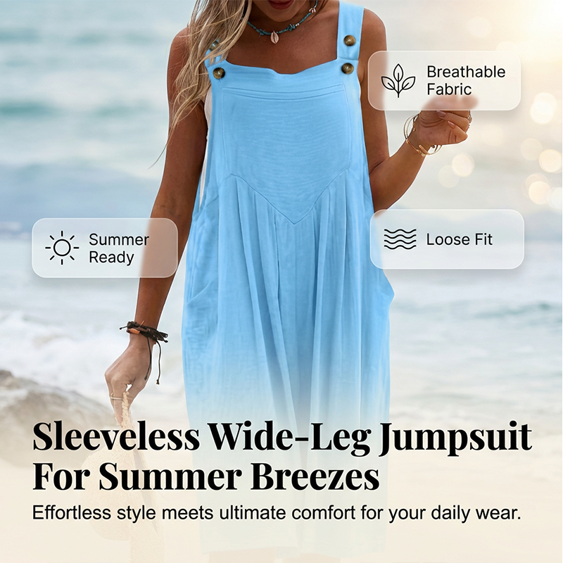 Rhyzelia - Women's Sleeveless Wide-Leg Summer Jumpsuit