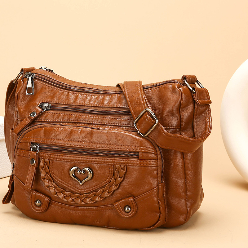 Quixelle - Women's Soft PU Leather Shoulder Bag with Multiple Pockets