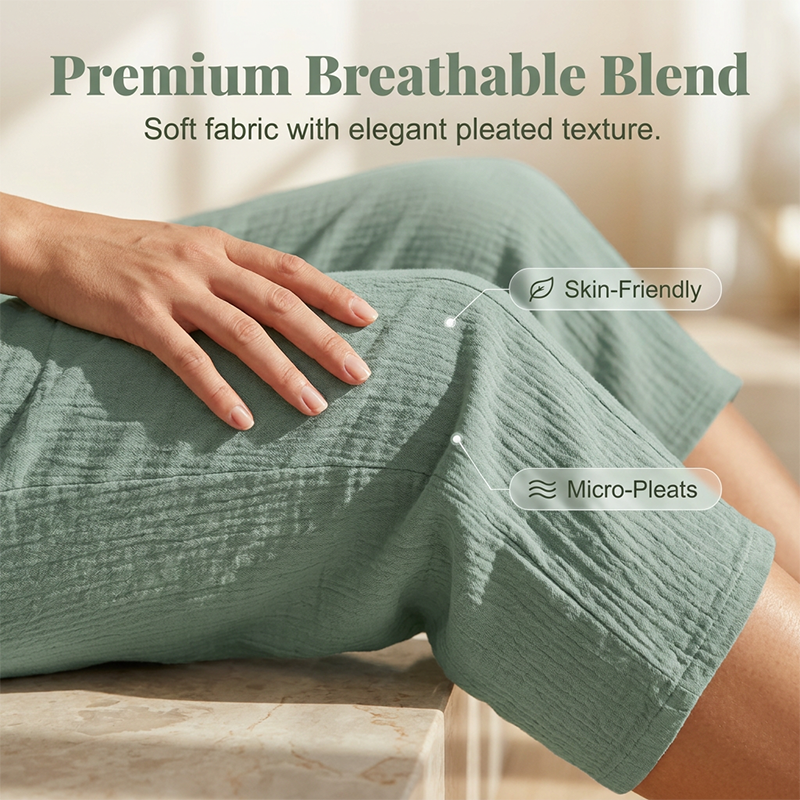 Olivyra - Women's Lightweight Breathable Cotton and Linen Cropped Pants